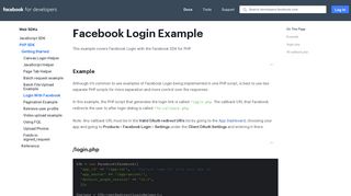 Facebook Login Example - Facebook for Developers