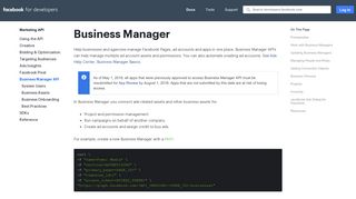 Business Manager API - Marketing API - Facebook for Developers