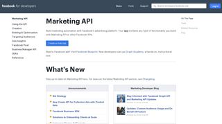 Marketing API - Facebook for Developers