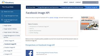 Facebook Image API - Cloudinary