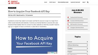 How to Acquire Your Facebook API Key - ShoutMeLoud