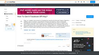 How To Get A Facebook API Key? - Stack Overflow