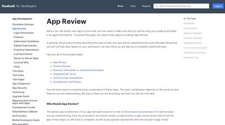 App Review - App Development - Facebook for Developers