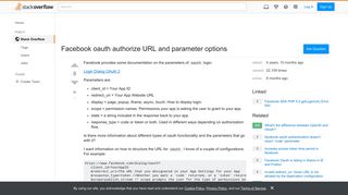 Facebook oauth authorize URL and parameter options - Stack Overflow