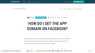 How do I set the App Domain on Facebook? - WPMU Dev