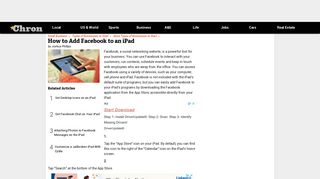 How to Add Facebook to an iPad | Chron.com