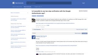 Google Authenticator - Facebook