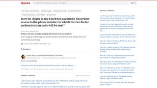 How to login to my Facebook account if I have lost access to the ...