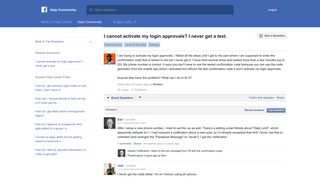 I cannot activate my login approvals? I never get a text. | Facebook ...