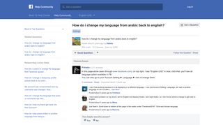 How do i change my language from arabic back to ... - Facebook