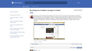 My settings are in English; my page is in Arabic. | Facebook Help ...