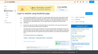 Login to website using facebook page - Stack Overflow