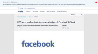 RBS becomes first bank in the world to launch Facebook At Work