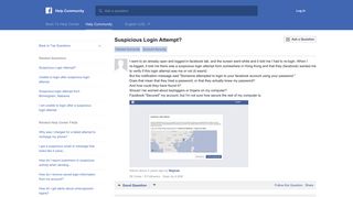 Suspicious Login Attempt? | Facebook Help Community | Facebook