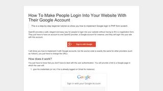 How To Make People Login Into Your Website With Their Google ...