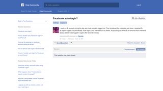 Facebook auto-login? | Facebook Help Community | Facebook