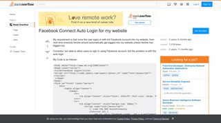 Facebook Connect Auto Login for my website - Stack Overflow