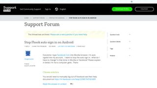 Stop Fbook auto sign in on Android | Firefox for Android Support ...