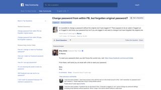 Change password from within FB, but forgotten original password ...