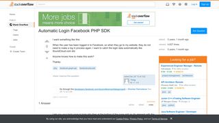 Automatic Login Facebook PHP SDK - Stack Overflow