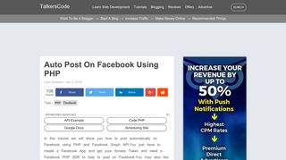 [2019 Updated] Auto Post On Facebook Using PHP - TalkersCode.com