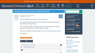Facebook Login: Auto login problem [Resolved] - Question2Answer Q&A