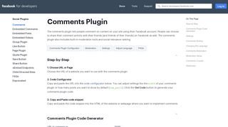 Comments - Social Plugins - Facebook for Developers