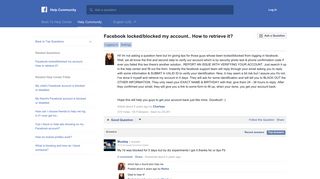 Facebook locked/blocked my account.. How to retrieve it? | Facebook ...