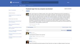 Facebook login from my computer was blocked | Facebook Help ...