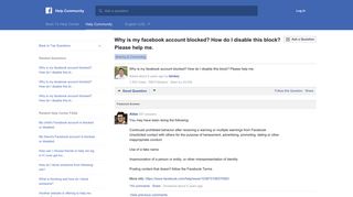Why is my facebook account blocked? How do I disable this block ...