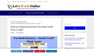 What is Facebook Bonanza? Find out the truth about this program!
