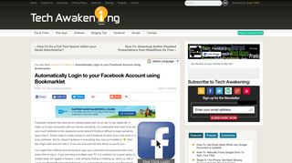 Automatically Log In to your Facebook Account using Bookmark