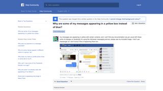 Why are some of my messages appearing in a yellow box ... - Facebook