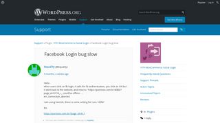 Topic: Facebook Login bug slow | WordPress.org