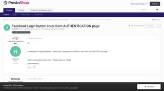Facebook Login button color from AUTHENTICATION page - Ecommerce x ...