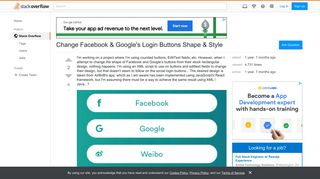 Change Facebook & Google's Login Buttons Shape & Style - Stack ...