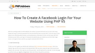 Create a Facebook Login for Your Website | PHP Tutorial | PHPJabbers