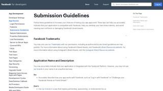 Submission Guidelines - App Development - Facebook for Developers