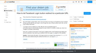 How to let Facebook Login button redirect to a particular URL ...