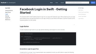 Login - Swift SDK - Facebook for Developers