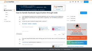 how to handle facebook logout button through code - Stack Overflow