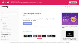 Facebook login button PSD - Freebiesbug