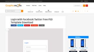Login With Facebook Twitter Free PSD Template Download