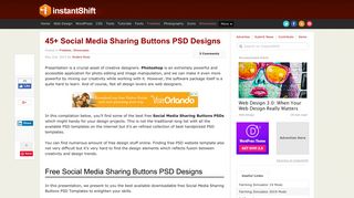 45+ Social Media Sharing Buttons PSD Designs | InstantShift