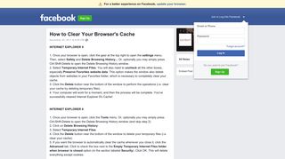 How to Clear Your Browser's Cache | Facebook