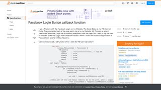 Facebook Login Button callback function - Stack Overflow