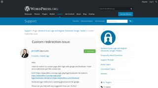 Custom redirection issue | WordPress.org
