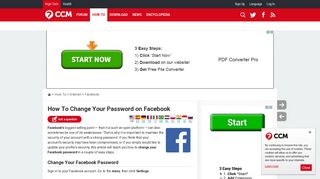 How To Change Your Password on Facebook - Ccm.net