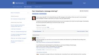 Can I download a message chat log? | Facebook Help Community ...