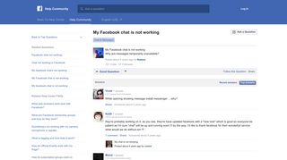 My Facebook chat is not working | Facebook Help Community ...